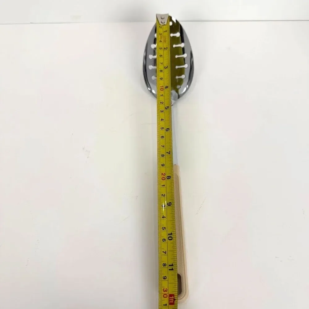 Vintage EKCO Slotted Spoon with Almond Handle, 12 Inches